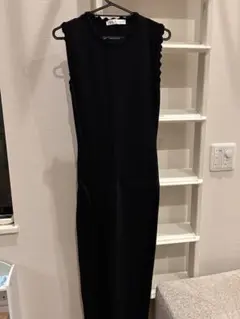 ZARA ブラック ノースリーブ ロングワンピース タイト