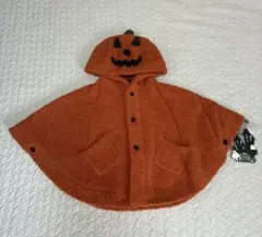 【80size】gelato piqueハロウィンかぼちゃポンチョ