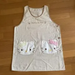 Hello Kitty エプロン チェック柄 ポケット付き
