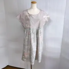 【着物リメイク】ラウンドネックチュニック　　正絹　レディース　ハンドメイド