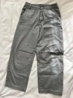 グリーン カジュアルパンツ フロントボタン付き