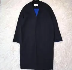 美品⭐️エンフォルド ウール ノーカラーリバーコート 36 ネイビー 紺 2025年最新】ENFOLD ノーカラー コートの人気アイテム - メルカリ