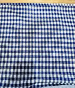 【96】ニット生地　ジャガードニット　チェック　ブルー　大量