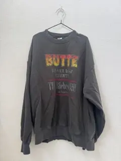 devirock BIGシルエットトレーナー　ロゴスウェット チャコールグレー