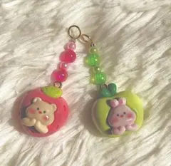 動物　フルーツ　デコパーツ　ストラップ　まとめ売り