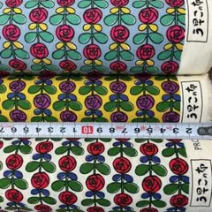う早この布　ブロード　ミニローズ柄　花柄　ハンドメイド生地セット　A