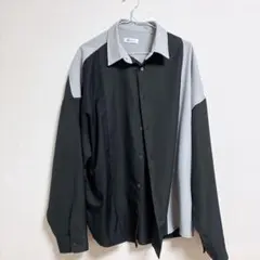 tk.takeo kikuchi ブラックグレー　ブロックシャツ　Lサイズ