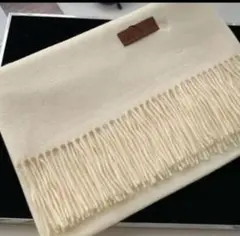 大判　ストール　マフラー　男女兼用　防寒　カシミヤ風　上品　高級感　ホワイト