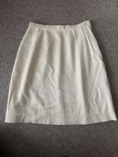 インゲボルグ　シンプル　アイボリー ひざ丈タイトスカート