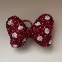 ディズニー　ミニー　リボン　スパンコールヘアゴム