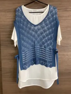 YAMADAYA　RADIATE 白チュニック・ブルーニットベストのセット