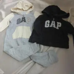 GAP フード付きジャンプスーツ 12-18ヶ月 グレー/黒