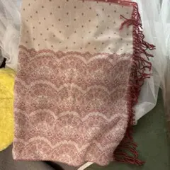 majestic legon 赤 ドット レース模様 ストール　マフラー