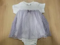 BeBe　ベベ　ロンパース　ワンピース　チュール　ドット　ベビー　女の子