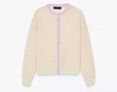 美品【ZARA】 カラー ブロック ニット ジャケット