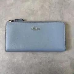 コーチ COACH CJ884 長財布 新品未使用 シンプル 上品 ライトブルー