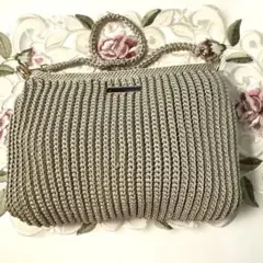 ハンドメイド 編み物 ショルダーバッグ マクラメヤーン