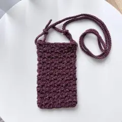 【ハンドメイド】かぎ針編み　スマホショルダーバッグ　スマホケース