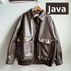 【ほぼ未使用】javaフェイクレザー ヴィンテージ オーバー ブルゾン