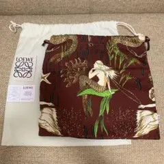 LOEWE 巾着ポーチ パームツリー モアイ ヤシの木 ラージサイズ カゴ 