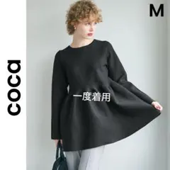 【coca】コカ M スポンディッシュペプラムニット ペプラムフォルムニット 黒