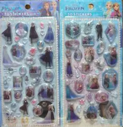 アナと雪の女王 3Dステッカー シール2枚セット
