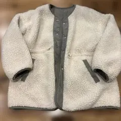 オフホワイト フリースジャケット150cm キッズ　アウター