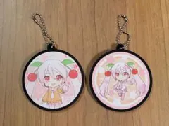 桜ミク 初音ミク 丸型ラバーキーホルダー 2種セット 未使用
