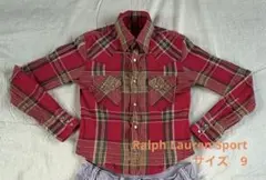 Ralph Lauren Sport 赤 チェック 長袖シャツ サイズ9