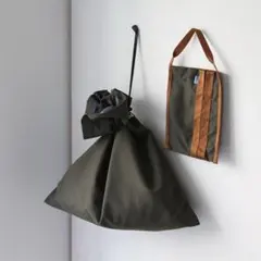 【HERE by DETAILE】　ドローストリング ハンドバッグ オリーブ