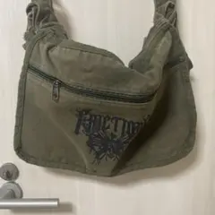 オリーブグリーン ショルダーバッグ キャンバス