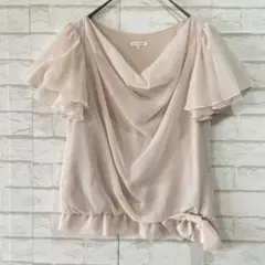 L'EST ROSE カットソー（MT）薄いピンク ドレープ フリル袖 リボンのサムネイル