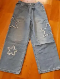星型ダメージ加工デニムパンツ 140サイズ