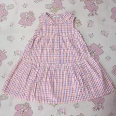 ノースリーブマルチチェック柄ワンピース 120