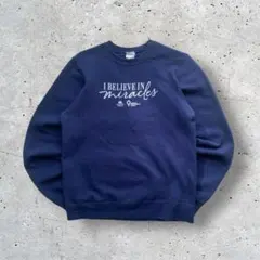 USAチャリティイベントスウェット古着レディースSネイビー裏起毛