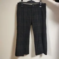 ウール100% チェック柄 7分丈パンツ サイズ1