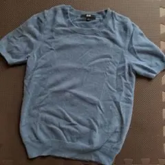 ユニクロ　カシミア100％ 訳あり　ブルーグレイ ニット 半袖
