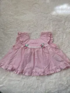 メゾピアノ ピンクチェック ワンピース 80