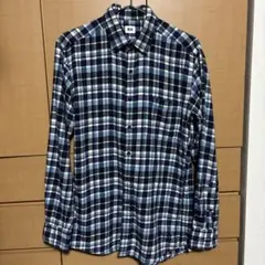 UNIQLO ブルー系チェック柄 長袖シャツ