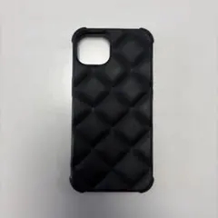 黒 キルティング　iPhone14ケース