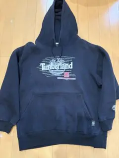 00s Timberland Y2K ビッグロゴ パーカー 黒 90s 古着