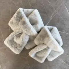 【親子セット】COCA フェイクファーマフラー　水色