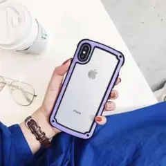 iPhone11promaxケース カラフル　クリアケース　サイドカラー 紫