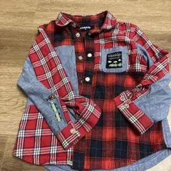 klädskaap チェック柄 長袖シャツ 100