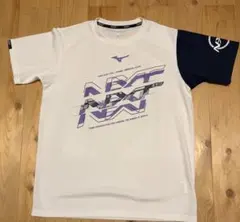 Mizuno スポーツTシャツ L ホワイト/ネイビー