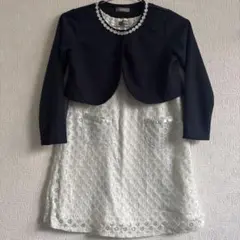 フォーマル　女の子　130　ブルー系ワンピース　ボレロ　ジャケット