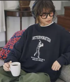 スポーツ グラフィックプリント オーバーサイズ スウェット
