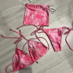 Dior セパレート水着・ビキニ Sサイズ 赤 トワルドジュイ柄 上下セット