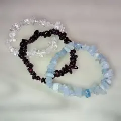 天然石☆さざれ石ブレスレット 3点セット