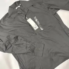 【新品タグ付き】ユニクロ　オープンカラーシャツ（長袖）ダークグレー　M